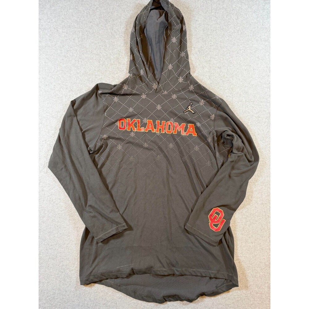 Nike Jordan Oklahoma Sooners Hoodie Men M Dri-FIT OU Long Sleeve Pullover